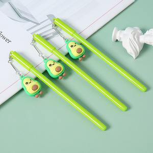 Niños Likecute lindo 0,5mm plástico regalo divertido Gel pluma Kawaii <span class=keywords><strong>aguacate</strong></span> colgante promocional pluma con logotipo - Product Image 1