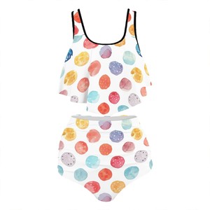 Traje de baño de dos piezas con volantes de talla grande Servicios personalizados - Product Image 1