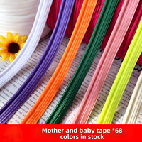 Cordon de bordure 100 % polyester 68 couleurs en stock pour uniformes scolaires et pantalons de survêtement, avec garniture latérale à dents pour la couture des ourlets (mère et enfant)