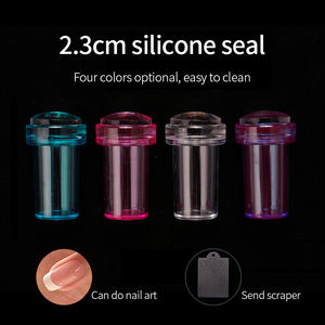 Tampon à ongles en silicone transparent de 2,3 cm, tampon à manucure française élastique avec grattoir, outil précis pour le nail art, pour les designs DIY et de salon - Product Image 2