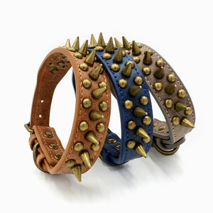 Pet <strong>Dog</strong> <strong>Collar</strong> With Spikes Leather <strong>Spiked</strong> <strong>Dog</strong> <strong>Collar</strong> with Rivet Pet <strong>Collar</strong> for Large <strong>Dogs</strong> - Product Image 3