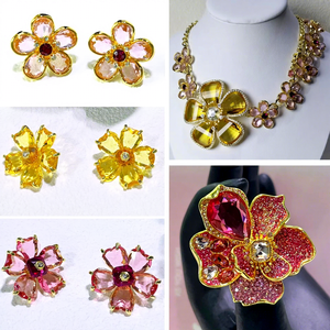 Colección <span class=keywords><strong>de</strong></span> Lujo <span class=keywords><strong>de</strong></span> Joyería para Mujer 2026: Set Original <span class=keywords><strong>de</strong></span> Cristal Rosa Tallado, Collar, <span class=keywords><strong>Pendientes</strong></span>, Anillo <span class=keywords><strong>y</strong></span> Pulsera, Accesorios para Fiesta - Product Image 1