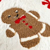 Housse de coussin ChamXue en peluche de Noël, motif sucette brodé, décoration américaine pour canapé