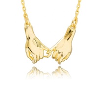 Ensemble de bijoux de mariage pour femme Maimang personnalisé plaqué or 18 carats, ensemble de couple en argent 925 plaqué or, collier à double main