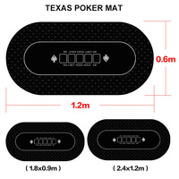 Tapis de jeu de poker multi-designs 120*60cm 2mm en tissu avec dos antidérapant en caoutchouc, zones de paris claires et surface en feutre durable