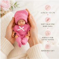 Nouvelle poupée reborn en silicone solide de 15 cm (6 pouces), corps lavable, compatible avec les vêtements DIY, compagnon de jeu pour enfants, cadeau