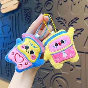 Plush Keychain Cartoon Cute Doll Student Girly Key Chain Wholesale Bag Charm Lanyards Anime Wedding Gifts Accessories