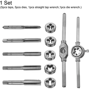 Juego de Machos y Terrajas Métricas de 12 Piezas M6-M12, Kit de Herramientas para Roscado con Estuche de Almacenamiento para Roscado Macho y Hembra - Product Image 3
