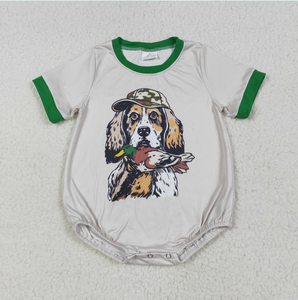 Rompers de manga corta para bebés varones con estampado de perros y patos de caza - Product Image 4