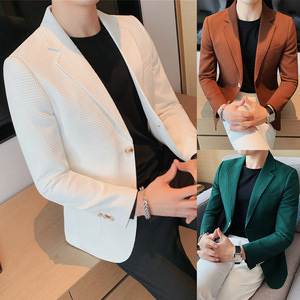 <span class=keywords><strong>M</strong></span>-4XL休闲夹克男士英式领西装上衣方格西装外套 - Product Image 2