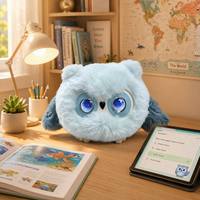 Jouet en peluche hibou interactif AI de Noël avec chat vocal, reconnaissance d'émotions, capteur tactile, éclairage, contrôle à distance par application, compagnon intelligent