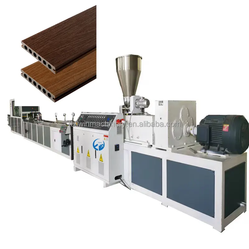 PE WPC Decking Making Machine Wood Plastic Profile Extrusion Machine For Outdoor Decoration