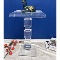 Table basse cube en acrylique de luxe moderne, durable, transparente, décorative et multifonctionnelle pour la maison, la chambre et le salon