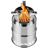 Réchaud de camping portable manuel à bois, mini, léger, en acier inoxydable, pour pique-nique, barbecue, voyages et aventures