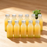 Bouteille carrée en PET transparent de qualité alimentaire avec bouchon à vis, bouteille vide jetable pour café infusé à froid, thé froid.
