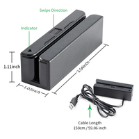 Lector de Tarjetas de Banda Magnética MSR100 de Fábrica, Interfaz USB, Instalación Externa, Compatible con Tarjetas CF/XD para Sistemas POS