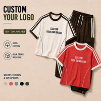 Ensemble de t-shirts personnalisés imprimés respirants surdimensionnés 100% coton à manches courtes de haute qualité
