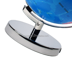 Globo Terráqueo Premium de 22.8cm/9 Pulgadas, Material de PVC/ABS Azul, Multi-Idioma, Base Metálica Doble, Herramienta de Enseñanza de Meridianos - Product Image 4