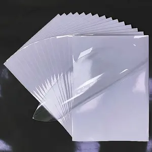 Imprimable clair auto-adhésif a4 étiquette étanche jet d'encre autocollants papier pleine feuille transparent vinyle autocollant imprimante papier