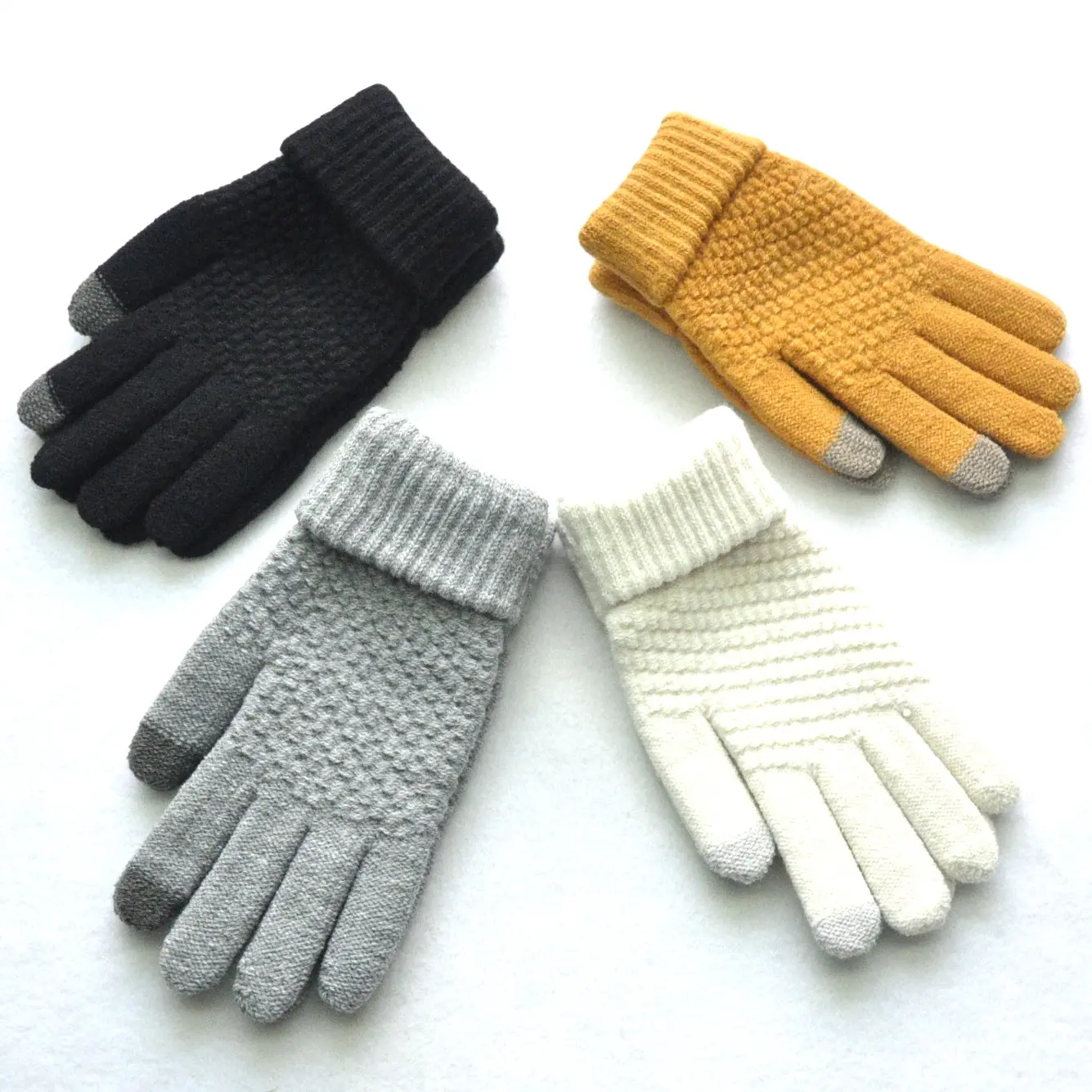 Vente en gros de gants en laine pour adultes, Collection de gants chauds d'hiver pour Couples, motif d'ananas, gants en tissu Jacquard