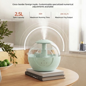 Humidificateur d'air ultrasonique sphérique 3 en 1 pour chambre de bébé avec musique apaisante et veilleuse 7 couleurs - Product Image 2