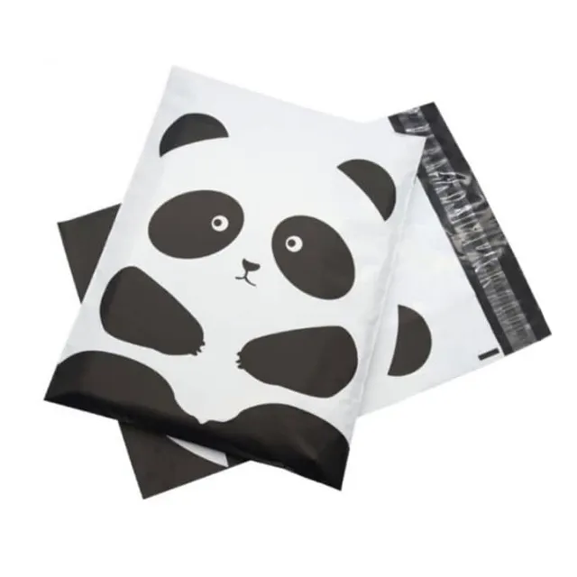 Sac de livraison Panda en plastique, sacs supérieure biodégradables à impression personnalisée, en Poly Poly pour courrier, colis de courrier, courrier