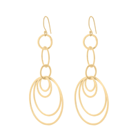 Boucles d'oreilles pendantes multicouches géométriques dorées, bijoux fantaisie modernes pour femmes