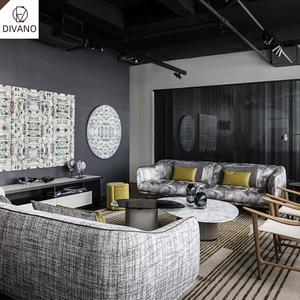 Divani di Lusso Italiani per Soggiorno, Mobili di Alta Gamma, Divano in Velluto, Set di Divani di Lusso a Forma di L di Foshan - Product Image 3