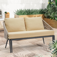 Canapé-lit convertible 2-en-1 en corde PE tressée pour extérieur, idéal pour jardin, balcon et patio – Vente en gros