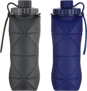 Botella de Agua Plegable de Silicona Ecológica de Gran Capacidad de 600 ml, Portátil, Telescópica, para Campamento, Deportes al Aire Libre, Apta para Lavavajillas - Product Image 1