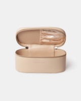 Sac de voyage cosmétique pour femmes en cuir PU PVC nude avec logo personnalisé de luxe, étiquette privée, fermeture éclair
