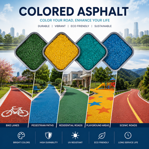 Asphalte coloré sur mesure pour pavage / Bardeaux bitumineux colorés pour la construction routière - Product Image 1