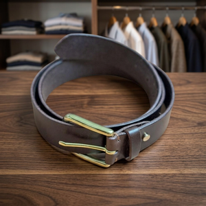 BS INTERNATIONAL Handcrafted Genuine Leather <b>Belts</b> Steel Vintage Uttar Pradesh Heat Transfer Printing Eco-Friendly Durable - Product Image 1