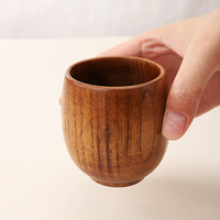 Tasse à vin, saké ou thé en bois massif, portable, durable, avec logo personnalisé, design arabe classique, résistante à la chaleur, 80 ml, pour la maison ou les restaurants
