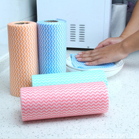 Paño de Cocina Desechable de Microfibra Ecológico de Alta Calidad, Rollo de Papel Ondulado No Tejido, Paño de Limpieza Multiusos Super Absorbente