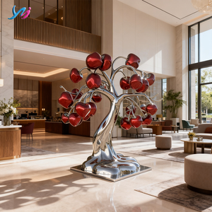 Escultura <span class=keywords><strong>de</strong></span> Árbol <span class=keywords><strong>de</strong></span> Manzana <span class=keywords><strong>de</strong></span> Cerezo Pulido Moderno Personalizado, Estatua Artística <span class=keywords><strong>de</strong></span> Alta Gama <span class=keywords><strong>de</strong></span> Acero Inoxidable Fundido, Escultura Pública 3D para Paisajismo Exterior <span class=keywords><strong>de</strong></span> Centros Comerciales - Product Image 2