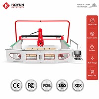 Hongyi 5 axes automatique 45 degrés chanfreinage pont Cutter granit marbre pierre dalle sutting Machine