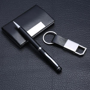 Kreatives Visitenkartenetui-Set aus Leder mit individuellem Logo für Vatertag & Neujahr – Werbeartikel für das Büro, Schlüsselanhänger-Geschenk - Product Image 3