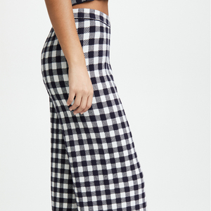 Customise <strong>Ladies</strong> <strong>Tartan</strong> Check Wide Leg Pants Casual Fashion Plaid <strong>Trousers</strong> - Product Image 6