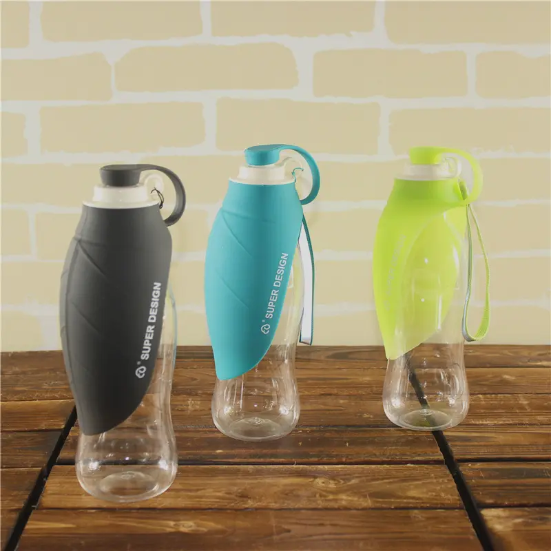 Transparent Pet Water Dispenser With Silicone Flip Dual Function Dog Travel Water Bottle Dog Items Wholesale