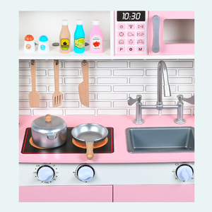Nouvelle <span class=keywords><strong>cuisine</strong></span> en bois pour enfants, grande <span class=keywords><strong>cuisine</strong></span> jouet en bois, ensemble <span class=keywords><strong>de</strong></span> vaisselle rose en bois, jouets pour enfants, <span class=keywords><strong>jeu</strong></span> <span class=keywords><strong>de</strong></span> <span class=keywords><strong>cuisine</strong></span> avec boutons <span class=keywords><strong>de</strong></span> <span class=keywords><strong>simulation</strong></span> - Product Image 4