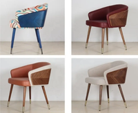 JP Vente en gros d'usine Tabouret de restaurant de loisirs nordiques pour la maison Chaise en bois massif Chaise de salon en cuir à dossier souple Chaise de café