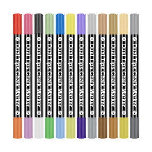 Nuovo arrivo personalizzato 36 colori cancellabile doppia punta liquido gesso <span class=keywords><strong>Marker</strong></span> a doppia punta per finestra - Product Image 1