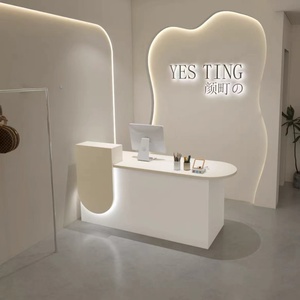 Mostrador de Recepción Moderno y Minimalista para Salón de Belleza, Bar o Tienda, con Caja Registradora Pequeña, Color Personalizado - Product Image 4