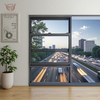 Ventana Colgante de Aleación de Aluminio con Rotura de Puente Térmico Ajustable, Rejillas de Seguridad Horizontales y Malla Insonorizante para Villa Moderna