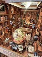 Modèle de maison miniature DIY Bibliothèque Ciel Étoilé transfrontalier, serre-livres rectangulaire 3D à assembler, jouet en blocs de construction en bois, cadeau