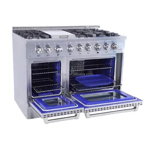 Lycan professional 48 inch dual fuel range for natural gas, stainless-steel