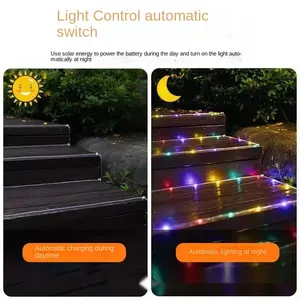 Su geçirmez zemin eklemek güneş noel boru dize ışıkları LED açık tüp aydınlatma zinciri avlu noel dekorasyonları ışık