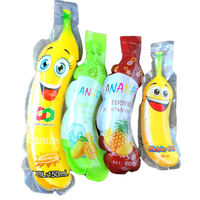 Sac d'emballage en plastique de forme spéciale de fruits avec impression personnalisée pochette de boisson d'injection pour le thé au citron cerise mangue jus de banane