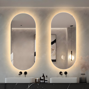 <span class=keywords><strong>Espejo</strong></span> LED Inteligente Ovalado con <span class=keywords><strong>Antivaho</strong></span>, Retroiluminado y Regulable, <span class=keywords><strong>Espejo</strong></span> de Pared para Vestidor, Ideal para Proyectos Hoteleros, Villas, Salones y Baños - Product Image 3